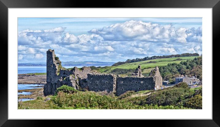 Dunure castle, Kennedy Park, Dunure, Ayrshire (abstract) Framed Mounted Print by Allan Durward Photography