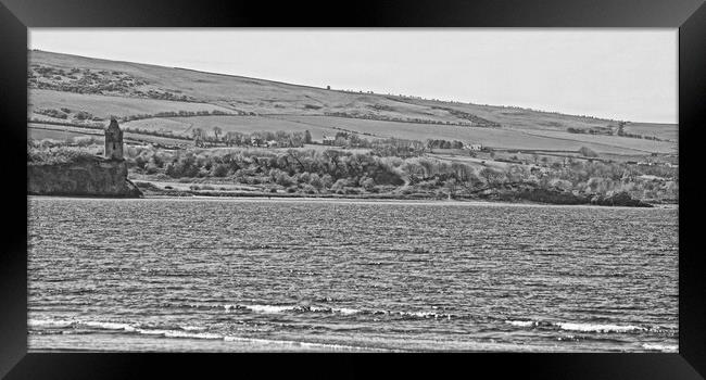 Greenan castle Ayr (black&white abstract) Framed Print by Allan Durward Photography