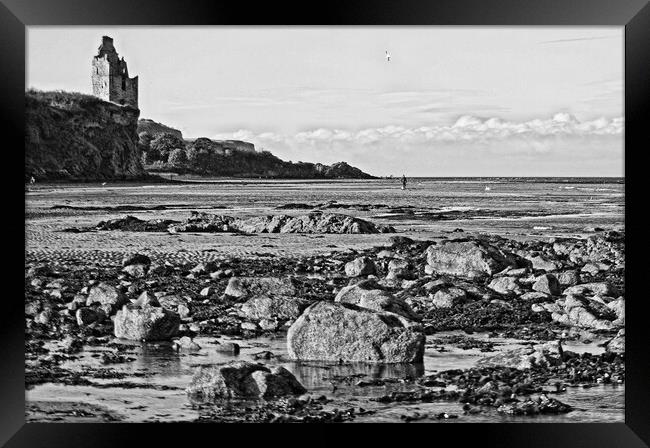 Greenan castle and beach scene (Abstract)  Framed Print by Allan Durward Photography