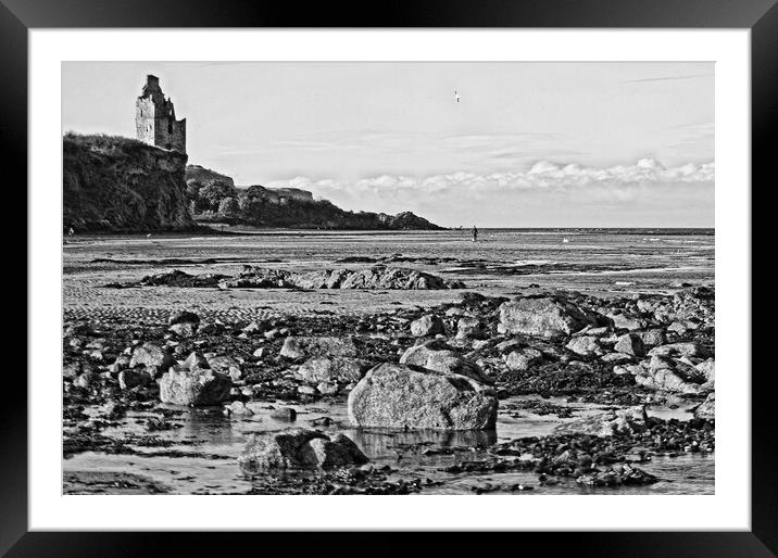 Greenan castle and beach scene (Abstract)  Framed Mounted Print by Allan Durward Photography