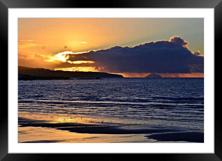 Weather incoming, Ailsa Craig at sunset Framed Mounted Print by Allan Durward Photography