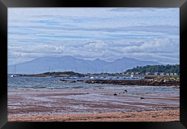 Millport yachts and Arran mountains Framed Print by Allan Durward Photography