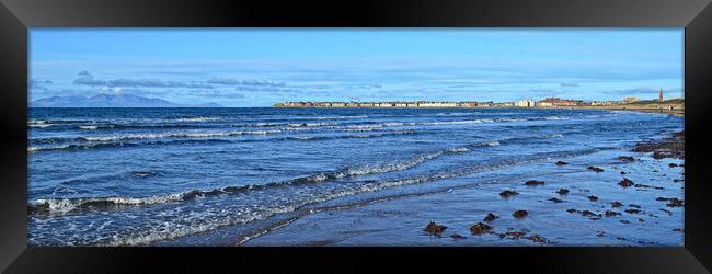 Troon beach and view out to Arran Framed Print by Allan Durward Photography