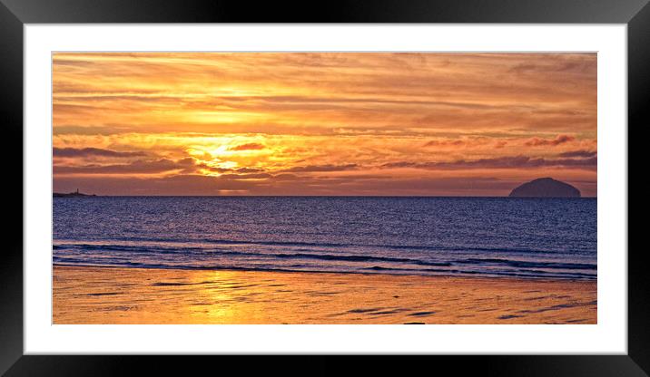 Culzean Bay and Ailsa Craig sunset Framed Mounted Print by Allan Durward Photography
