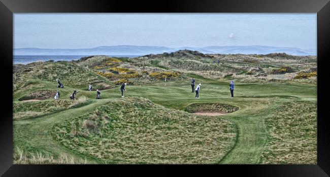 The Postage Stamp Troon and golfers Framed Print by Allan Durward Photography