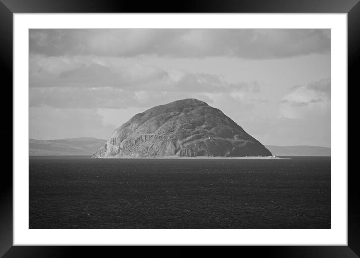 Ailsa Craig Scotland (black&white Framed Mounted Print by Allan Durward Photography