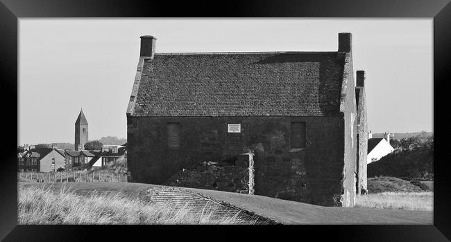 Prestwick salt pan houses Framed Print by Allan Durward Photography