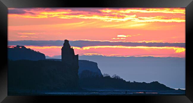 Sunset over Greenan castle, Ayr Framed Print by Allan Durward Photography