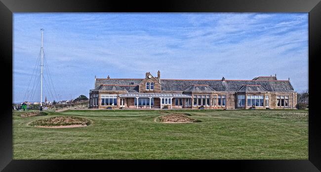 Royal Troon`s 18th green and clubhouse Framed Print by Allan Durward Photography