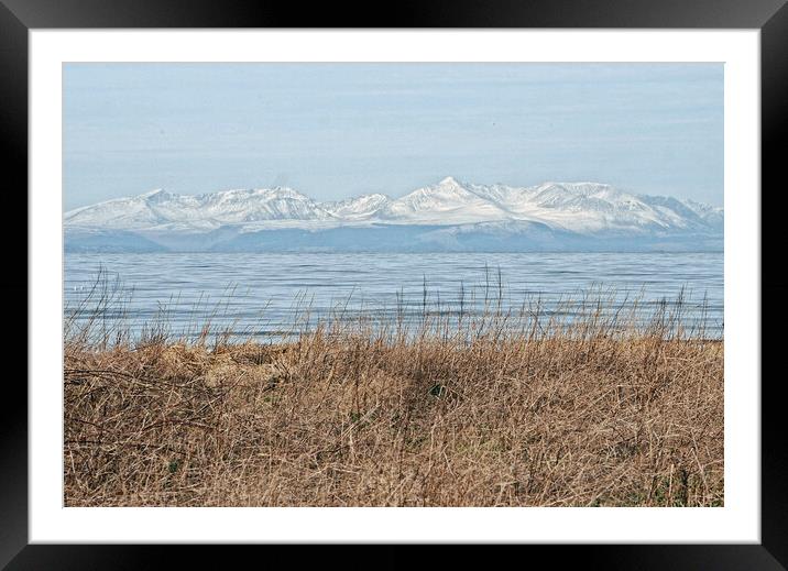 Snow capped Arran mountain peaks Framed Mounted Print by Allan Durward Photography