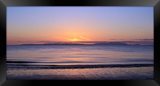 Prestwick beach sunset and seascape Framed Print by Allan Durward Photography