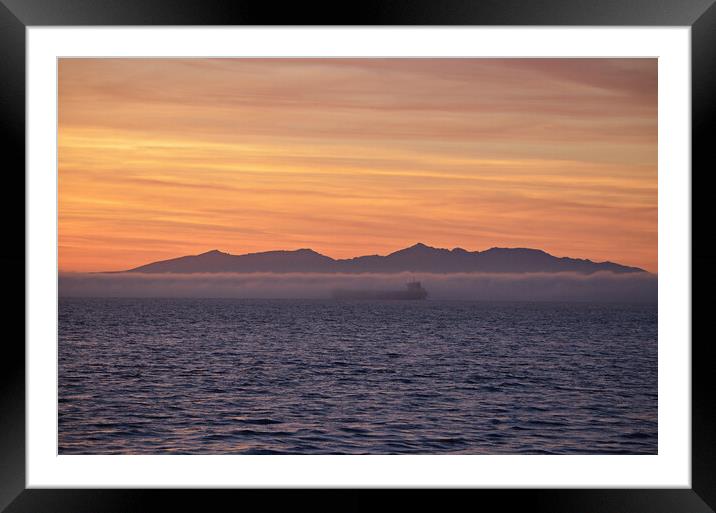 Fog bank covering Firth of Clyde Framed Mounted Print by Allan Durward Photography