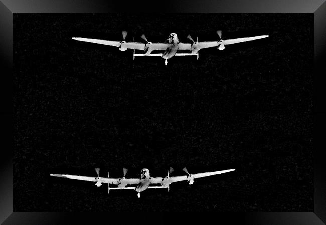 Lancasters in flight at the double (abstract) Framed Print by Allan Durward Photography