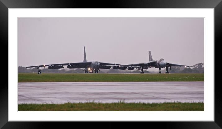 Vulcan and B-52 bombers Framed Mounted Print by Allan Durward Photography