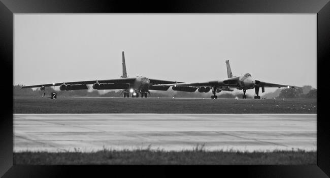 Vulcan and B-52 (black&white) Framed Print by Allan Durward Photography