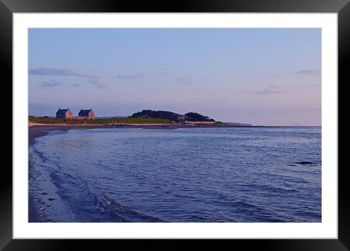 Prestwick shorefront at sunset as tide rising Framed Mounted Print by Allan Durward Photography