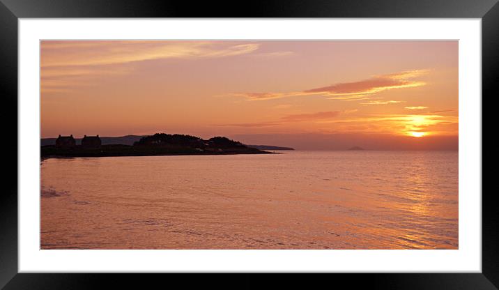 Prestwick shorefront in a Winter sunset Framed Mounted Print by Allan Durward Photography