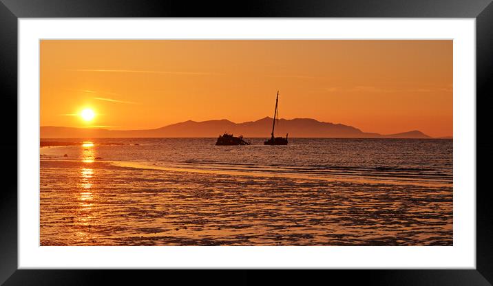 Scottish sunset, Ayr to Arran Framed Mounted Print by Allan Durward Photography