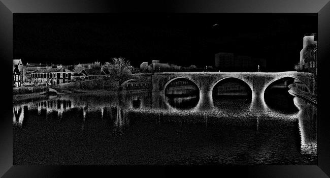 Auld Brig Ayr, (pencils sketch abstract) Framed Print by Allan Durward Photography