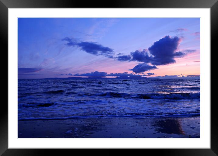 Prestwick seascape at sunset Framed Mounted Print by Allan Durward Photography