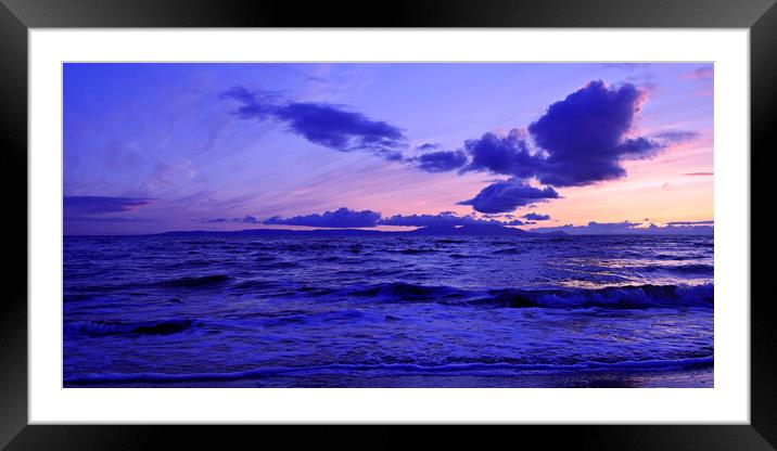 Scottish sunset, Arran from Prestwick beach Framed Mounted Print by Allan Durward Photography