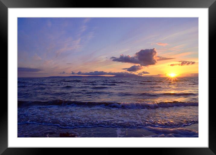 Ayrshire coastal sunset, Prestwick Framed Mounted Print by Allan Durward Photography