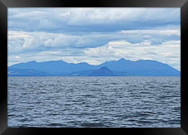 Mountain peaks on Arran from Maidens Framed Print by Allan Durward Photography