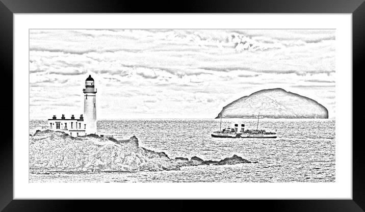 Waverley passing Turnberry lighthouse  (abstract) Framed Mounted Print by Allan Durward Photography