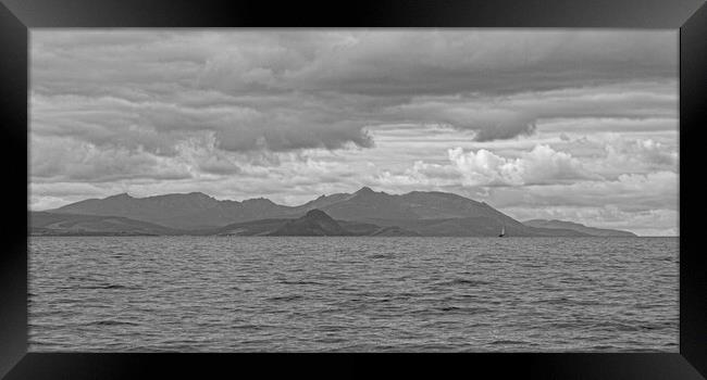 Arran`s mountains from Maidens, Ayrshire Framed Print by Allan Durward Photography