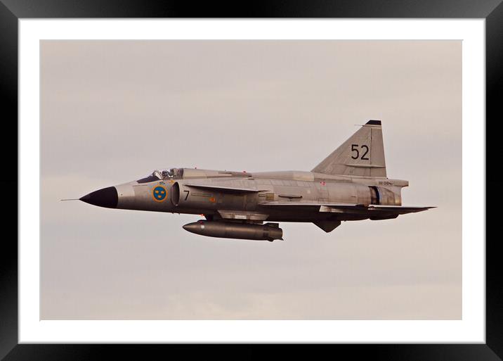 SAAB 37 Viggen Framed Mounted Print by Allan Durward Photography