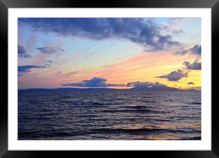 Scottish sunsets, Prestwick and Arran Framed Mounted Print by Allan Durward Photography