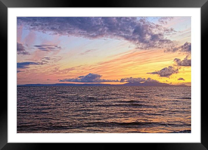 Arran sunset from Prestwick (abstract) Framed Mounted Print by Allan Durward Photography