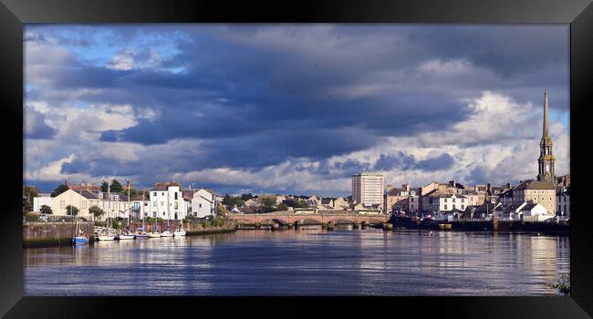 River Ayr and Ayr town scene Framed Print by Allan Durward Photography