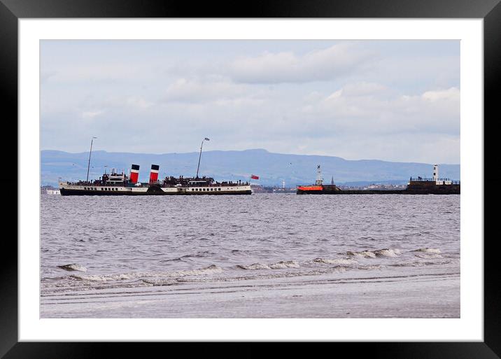 PS Waverley leaving Ayr harbour Framed Mounted Print by Allan Durward Photography