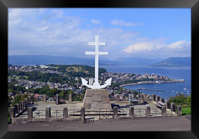 Gourock and French Naval memorial at Greenock Framed Print by Allan Durward Photography