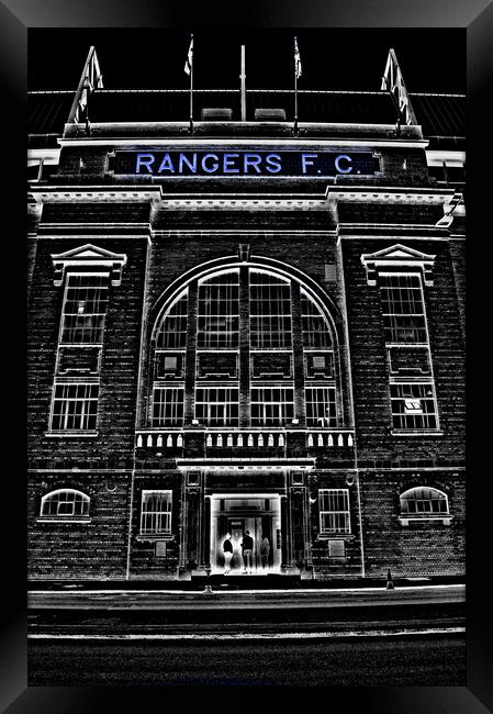 Ibrox stadium frontage (Abstract)  Framed Print by Allan Durward Photography