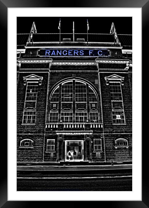 Ibrox stadium frontage (Abstract)  Framed Mounted Print by Allan Durward Photography