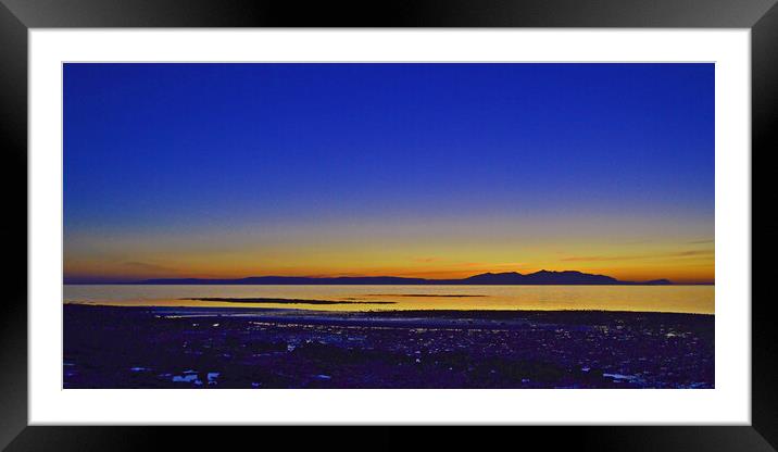 Prestwick beach well after sunset Framed Mounted Print by Allan Durward Photography