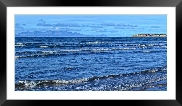 Arran`s mountains and Troon  Framed Mounted Print by Allan Durward Photography