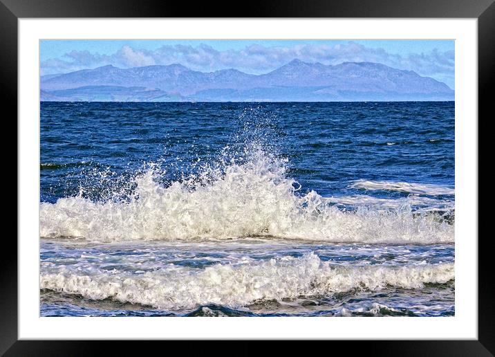 Firth of Clyde waves at Dunure, Ayrshire, Scotland Framed Mounted Print by Allan Durward Photography