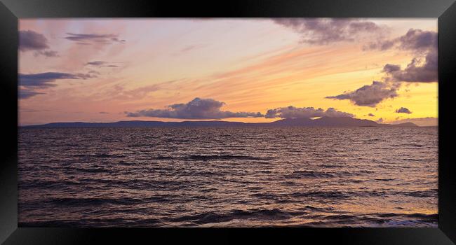 Isle of Arran sunset, a Prestwick view Framed Print by Allan Durward Photography
