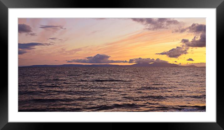 Isle of Arran sunset, a Prestwick view Framed Mounted Print by Allan Durward Photography