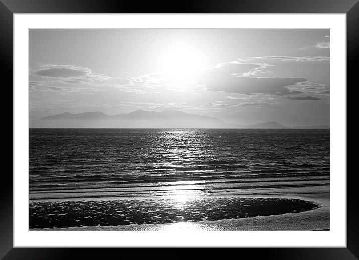 Arran sunset from Ayr. Framed Mounted Print by Allan Durward Photography