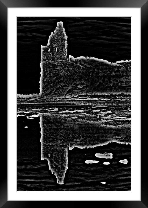 Greenan Castle and reflection (Abstract)  Framed Mounted Print by Allan Durward Photography