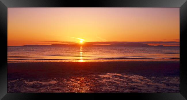 Isle of Arran sunset from Prestwick Framed Print by Allan Durward Photography