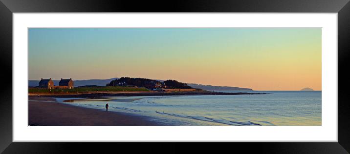 Ayrshire coastal scene at Prestwick at sunset Framed Mounted Print by Allan Durward Photography