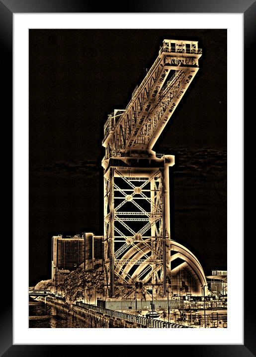 Abstract  Finnieston crane, Glasgow Framed Mounted Print by Allan Durward Photography