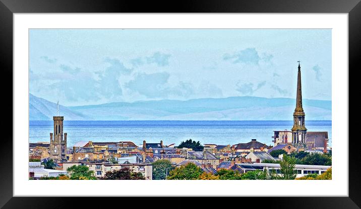 Ayr town skyline Framed Mounted Print by Allan Durward Photography