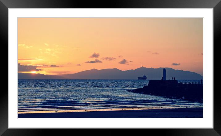 Arran sunset, Ayr pier Framed Mounted Print by Allan Durward Photography