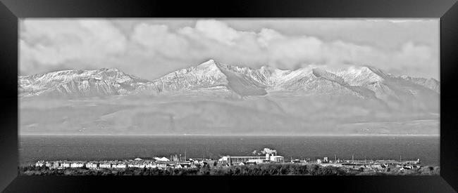 Troon and Arran view in Winter.  Framed Print by Allan Durward Photography